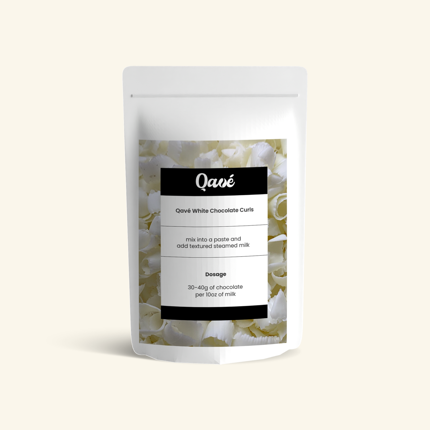 qave white chocolate curls