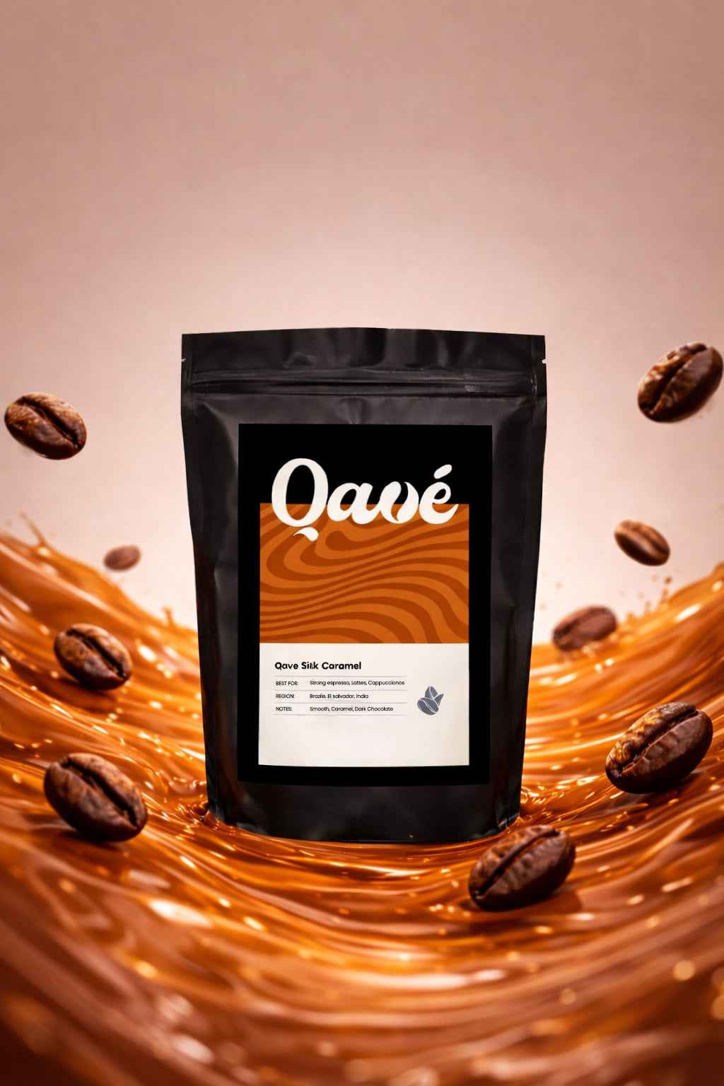 Qavé Silk Caramel Coffee – Smooth Roast with Sweet Caramel Notes